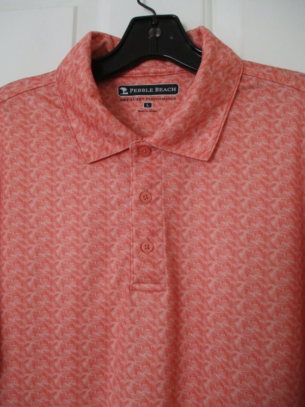 Pebble Beach Mens S/S Orange Golf Polo Shirt NWOT - Size Large